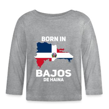 Dominican Republic - Organic Baby Long Sleeve T-Shirt - heather grey - Front