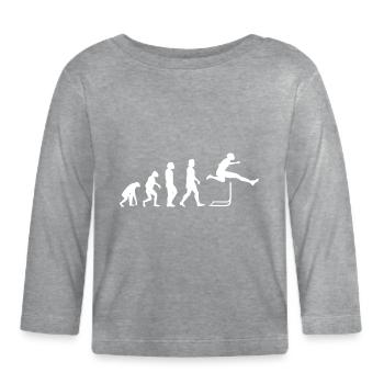 Hürdenlauf Leichtathletik Geschenk Hürdenläufer - Baby Bio-Langarmshirt - Grau meliert - Vorne
