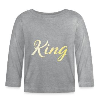 King - T-shirt manches longues bio Bébé - gris chiné - Devant