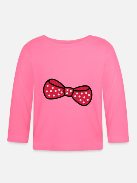 Schleife - Baby Bio-Langarmshirt - Azalea