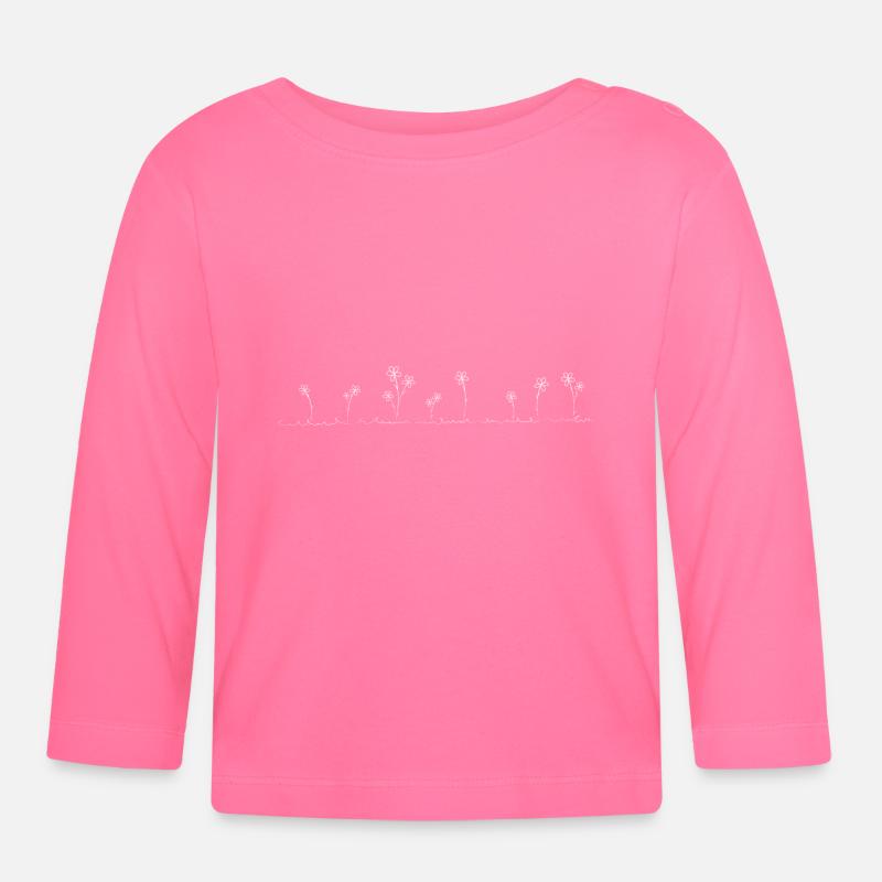 blanc blumenwiese - T-shirt manches longues bio Bébé - rose azalée