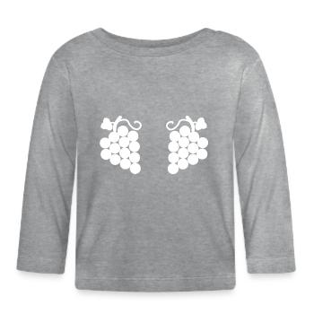 Grapes - Organic Baby Long Sleeve T-Shirt - heather grey - Front