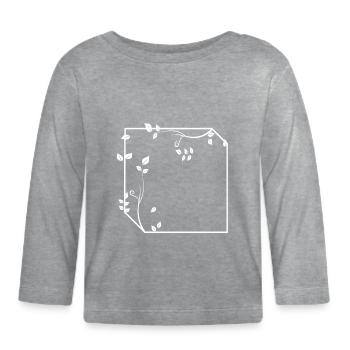 Cadre avec coins ornement décoration texte de base - T-shirt manches longues bio Bébé - gris chiné - Devant