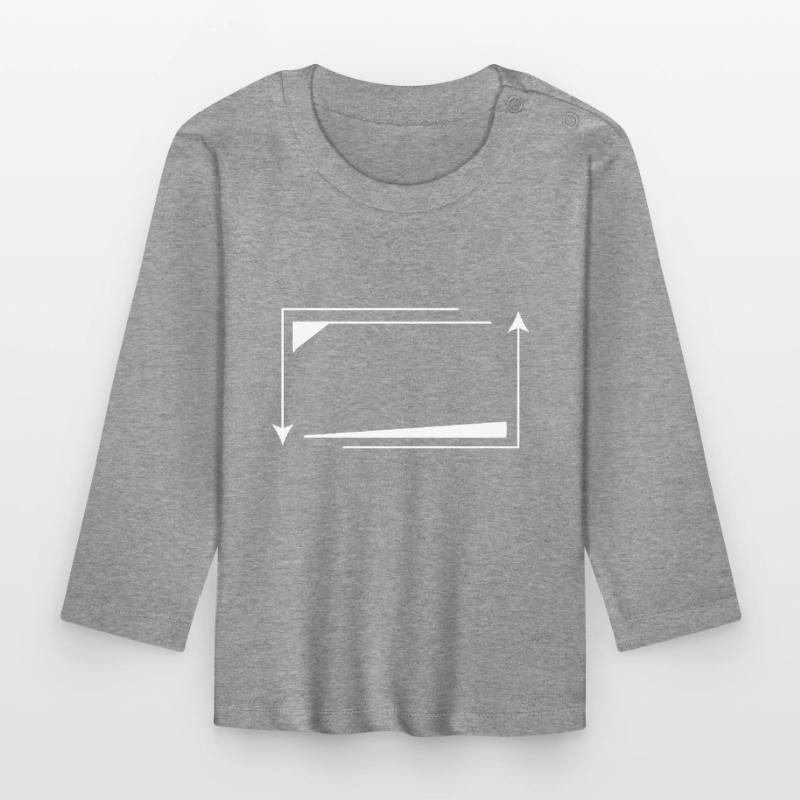 Arrow Frame White Rectangular Shape Decoration Organic Baby Long Sleeve T-Shirt