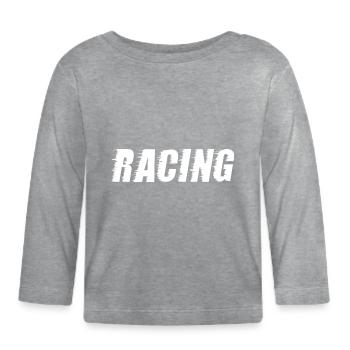 Conception de courses de sport automobile - T-shirt manches longues bio Bébé - gris chiné - Devant