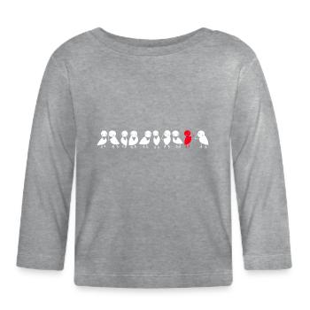 Corbeaux à oiseaux - T-shirt manches longues bio Bébé - gris chiné - Devant