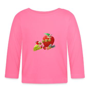 fruit - T-shirt manches longues bio Bébé - rose azalée - Devant