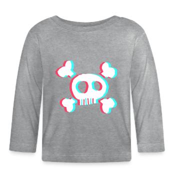 Crâne - T-shirt manches longues bio Bébé - gris chiné - Devant
