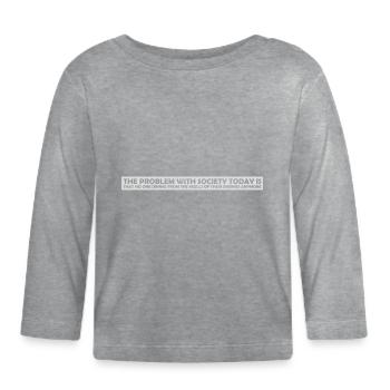 drinks from enemies skulls - Organic Baby Long Sleeve T-Shirt - heather grey - Front