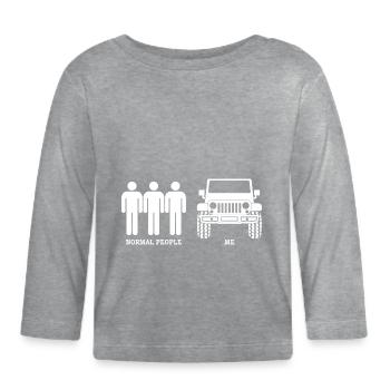 Geländewagen Offroad 4wd 4x4 AWD 4wheeler Geschenk - Baby Bio-Langarmshirt - Grau meliert - Vorne