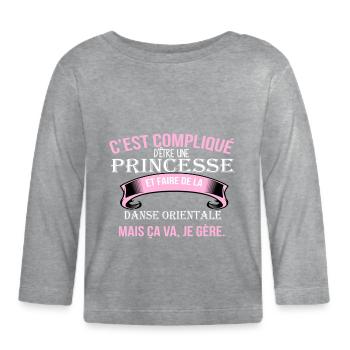 Danse orientale - T-shirt manches longues bio Bébé - gris chiné - Devant