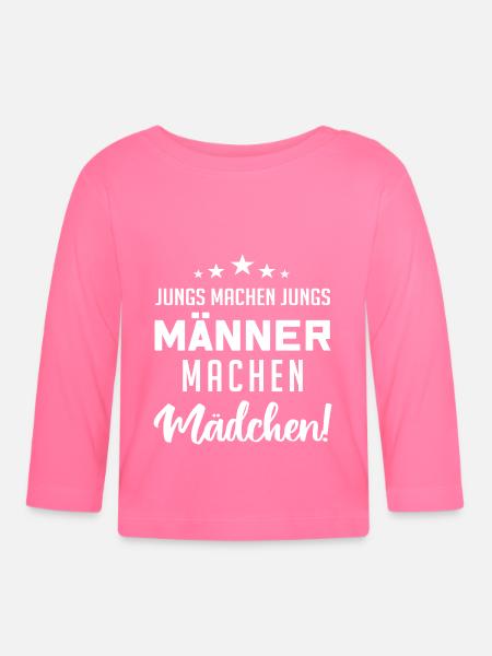 Jungs machen Jungs, Männer machen - Baby Bio-Langarmshirt - Azalea
