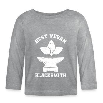 Forger végétalien - T-shirt manches longues bio Bébé - gris chiné - Devant