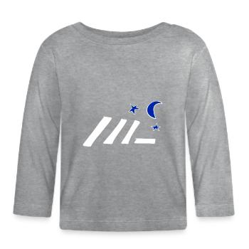 symbole étoile lune lignes - T-shirt manches longues bio Bébé - gris chiné - Devant