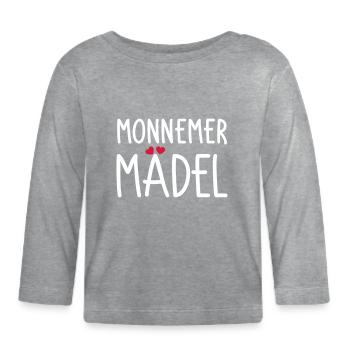 Monnemer Girl - Organic Baby Long Sleeve T-Shirt - heather grey - Front