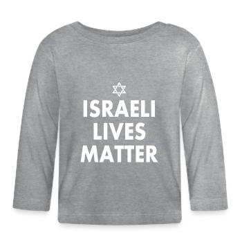 Israeli LIVES MATTER - T-shirt manches longues bio Bébé - gris chiné - Devant