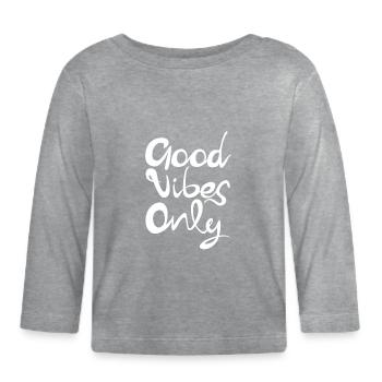 Ondes positives, message positif et optimiste - T-shirt manches longues bio Bébé - gris chiné - Devant