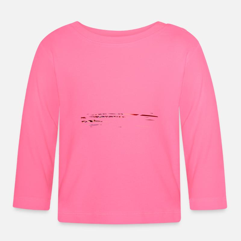 lignes ligne - T-shirt manches longues bio Bébé - rose azalée