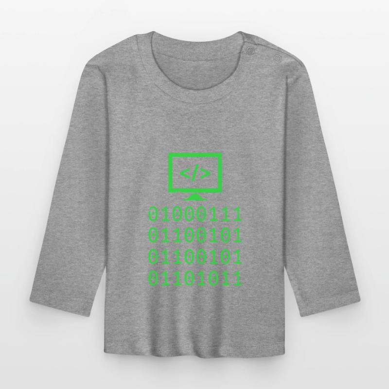 Cadeau de programmation de codage de code binaire T-shirt manches longues bio Bébé