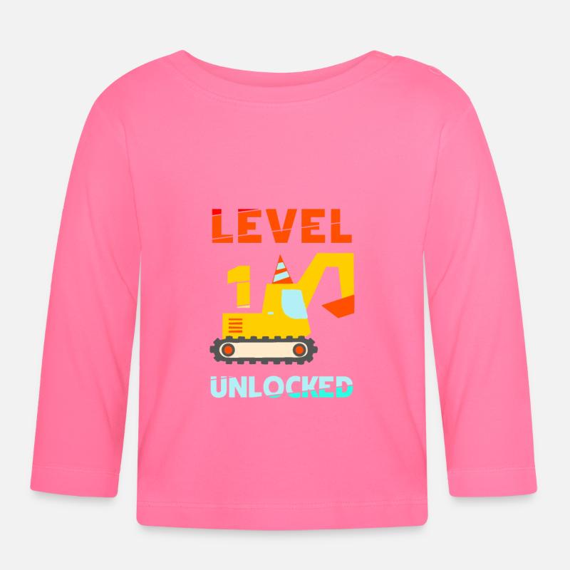Pelle déverrouillée de niveau 1 - T-shirt manches longues bio Bébé - rose azalée