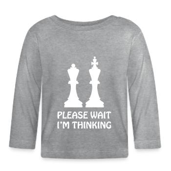 Boardgame Chess Backgammon Game Night - Organic Baby Long Sleeve T-Shirt - heather grey - Front