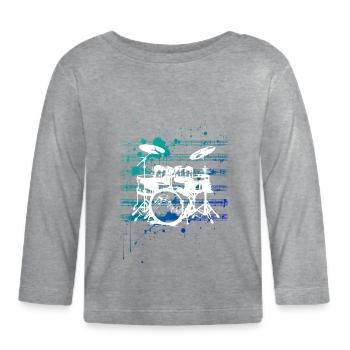 Silhouettes des tambours - T-shirt manches longues bio Bébé - gris chiné - Devant