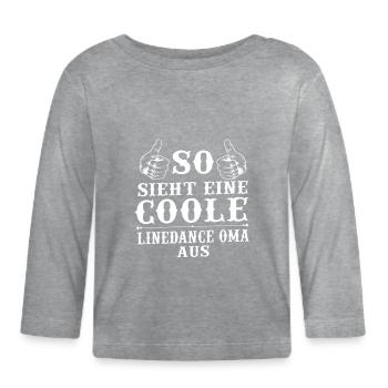 Linedance Oma Linedancerin Linedancer Geschenk - Baby Bio-Langarmshirt - Grau meliert - Vorne