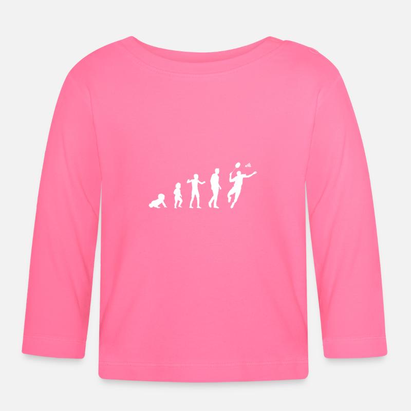 Evolution Baby Badminton Mann Humor Geschenkidee - Baby Bio-Langarmshirt - Azalea