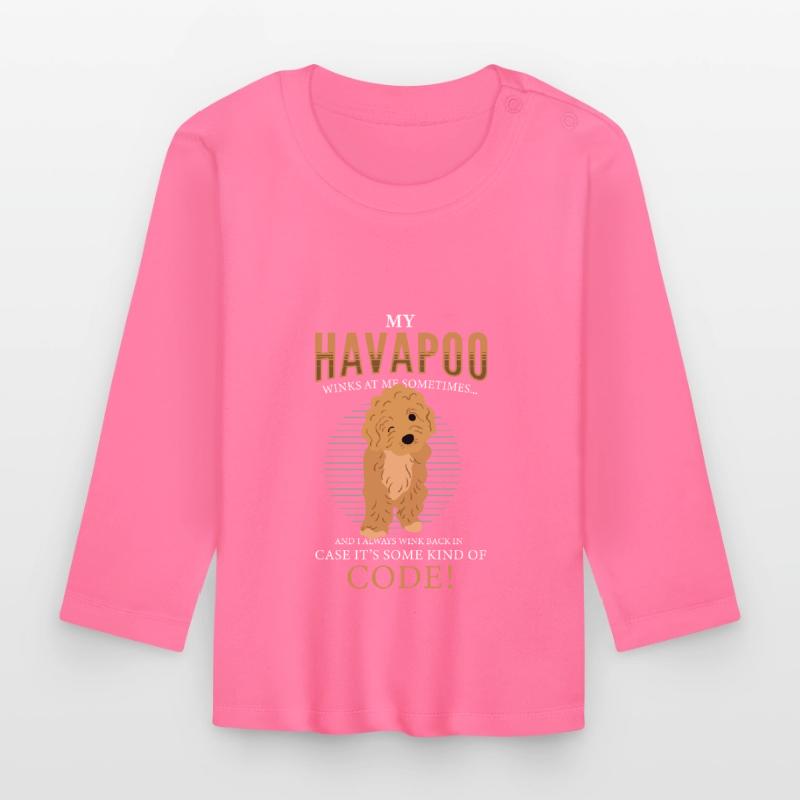 havapoo, havapoo Pudel Mischling, havapoo humor, Baby Bio-Langarmshirt