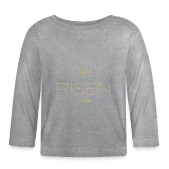 Auferstanden in Christus - Col/3 - Baby Bio-Langarmshirt - Grau meliert - Vorne