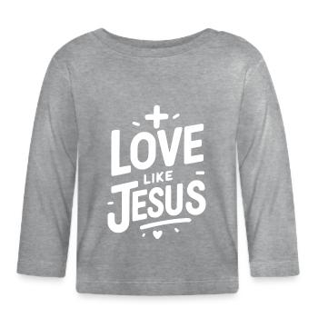 Liebe ist Jesus - Baby Bio-Langarmshirt - Grau meliert - Vorne