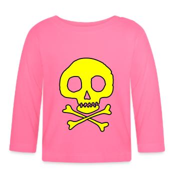 Skull & Bones - Organic Baby Long Sleeve T-Shirt - azalea - Front