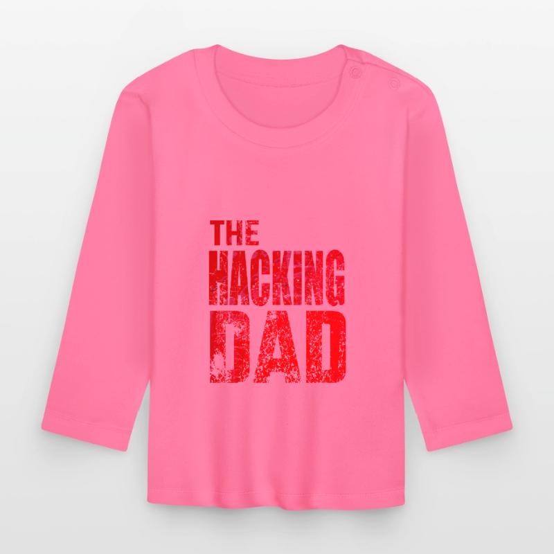 The Hacking Dad Hacker Father Papa Code Computer Organic Baby Long Sleeve T-Shirt