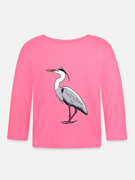 Graureiher - Baby Bio-Langarmshirt - Azalea
