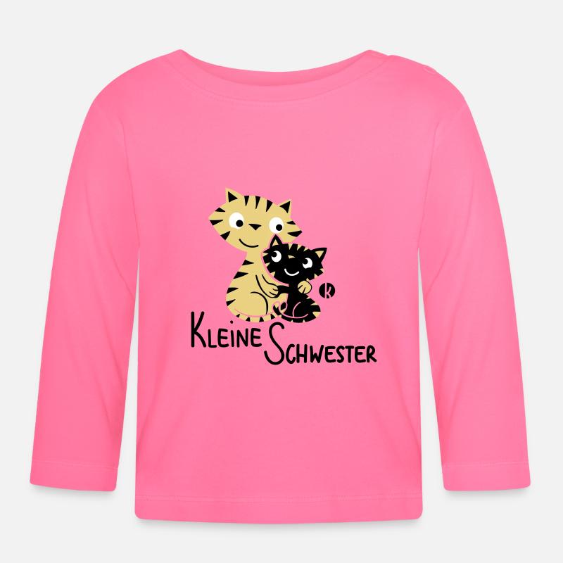 Kleine Schwester Katzen - Baby Bio-Langarmshirt - Azalea