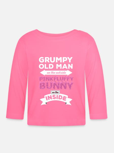 Grumpy Rosa flaumige Häschen - Baby Bio-Langarmshirt - Azalea