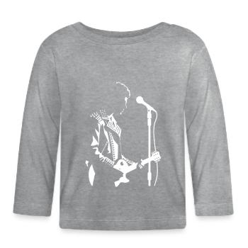 Musique rétro heavy metal Hard Rock Punk vinyle pop - T-shirt manches longues bio Bébé - gris chiné - Devant