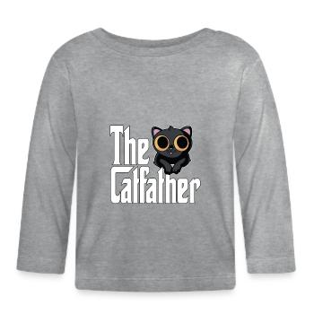 Cat Dad The Catfather Crazy Cat Father Kitty Daddy - Organic Baby Long Sleeve T-Shirt - heather grey - Front