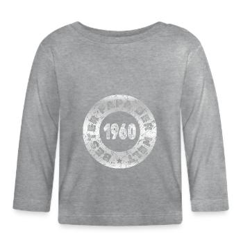 1960 - Organic Baby Long Sleeve T-Shirt - heather grey - Front