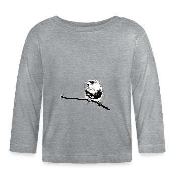 Verdier noir blanc - T-shirt manches longues bio Bébé - gris chiné - Devant