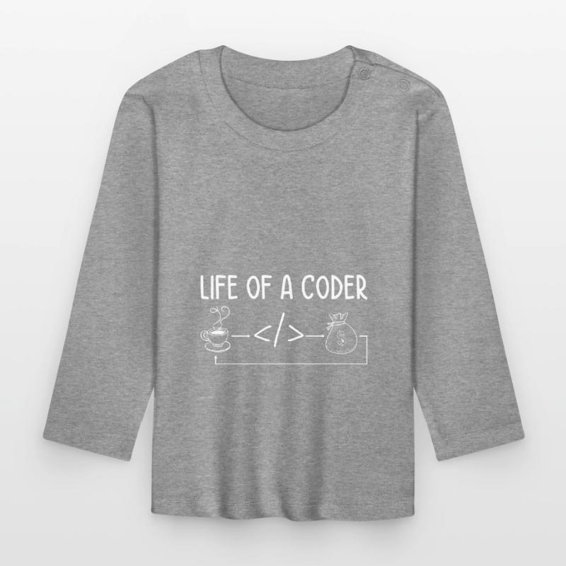 Life Of A Coder Software Developer Programmer Nerd Baby Bio-Langarmshirt