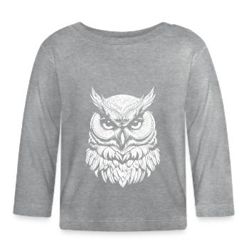 Owl - Organic Baby Long Sleeve T-Shirt - heather grey - Front