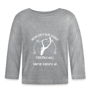 Taucher tauchen Sporttaucher Gerätetauchen - Baby Bio-Langarmshirt - Grau meliert - Vorne