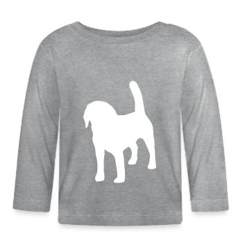Silhouette Beagle - T-shirt manches longues bio Bébé - gris chiné - Devant