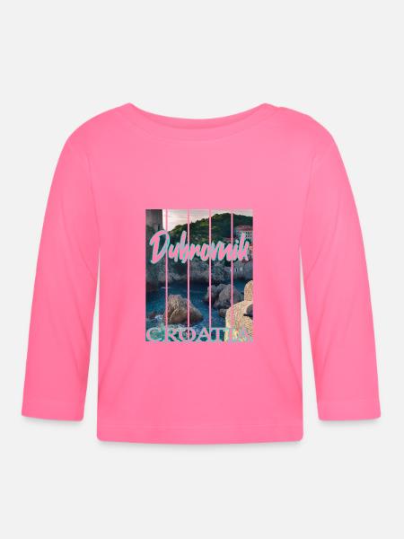Dubrovnik Croatia - Baby Bio-Langarmshirt - Azalea