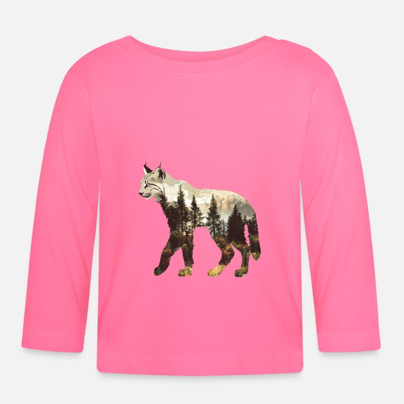 Lince - Maglietta a manica lunga ecologico per bambini - azalea