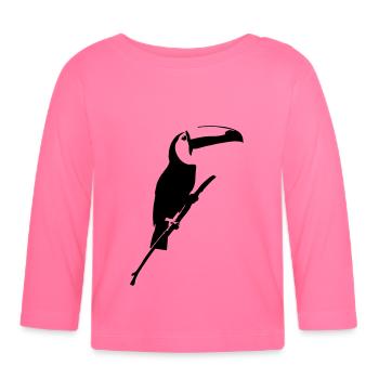 toucan - T-shirt manches longues bio Bébé - rose azalée - Devant