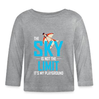 Wingsuit volant Base Jumping Parachutisme Wingsuit - T-shirt manches longues bio Bébé - gris chiné - Devant