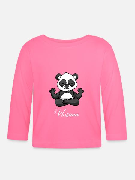 Auszeit Durchatmen Wusaaa Panda - Baby Bio-Langarmshirt - Azalea