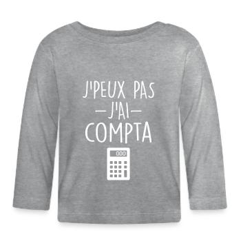 Comptable | Comptabilité | Compter | Chiffre - T-shirt manches longues bio Bébé - gris chiné - Devant